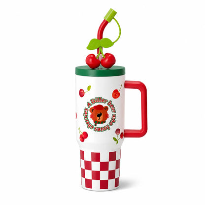 40oz Cherry Bear Insulated Stainless Steel Tumbler